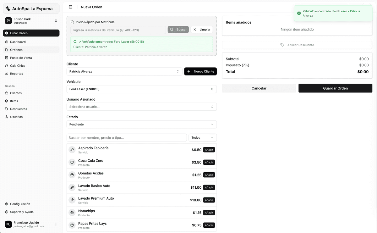 Búsqueda rápida por matrícula